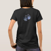 Blaue Schwäne Wasserfarbe T-Shirt (Rückseite)