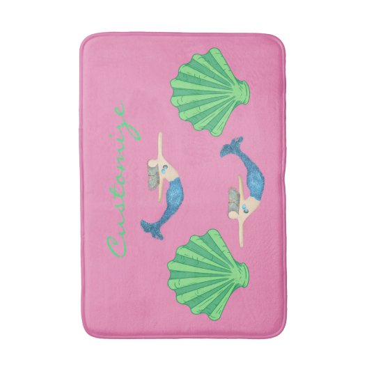 Blaue Schwanz Meerjungfrau schwimmen Thunder_Cove Badematte (Vorderseite Vertikal)