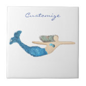 Blaue Schwanz Meerjungfrau schwimmen Thunder_Cove Fliese (Vorderseite)