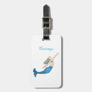 Blaue Schwanz Meerjungfrau schwimmen Thunder_Cove Gepäckanhänger