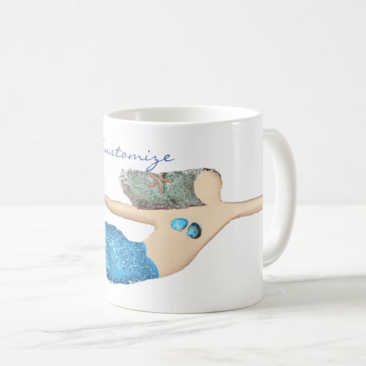 Blaue Schwanz Meerjungfrau schwimmen Thunder_Cove Kaffeetasse (VorderseiteRechts)