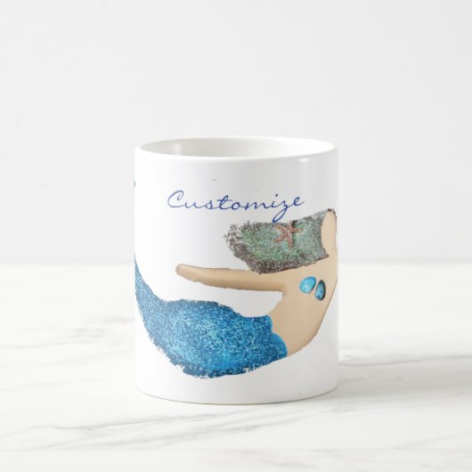 Blaue Schwanz Meerjungfrau schwimmen Thunder_Cove Kaffeetasse (Mittel)