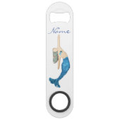 Blaue Schwanz Meerjungfrau schwimmen Thunder_Cove Speed Flaschenöffner (Rückseite)