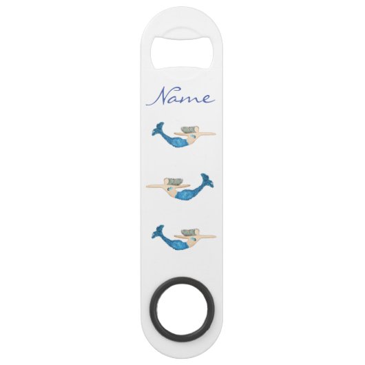 Blaue Schwanz Meerjungfrau schwimmen Thunder_Cove Speed Flaschenöffner (Vorderseite)