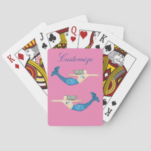 Blaue Schwanz Meerjungfrau schwimmen Thunder_Cove Spielkarten