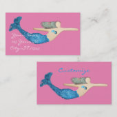 Blaue Schwanz Meerjungfrau schwimmen Thunder_Cove Visitenkarte (Vorne/Hinten)