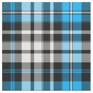 Blaue Schwarz-Weiß-Karo-Tartan-Muster-Design Stoff