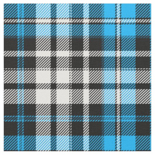 Blaue Schwarz-Weiß-Karo-Tartan-Muster-Design Stoff (Nahaufnahme)