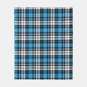 Blaue Schwarz-Weiß-Karo-Tartan-Musterdesign Fleecedecke (Vorderseite)