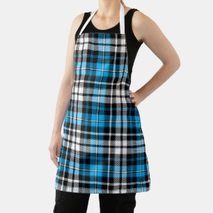 Blaue Schwarz-Weiß-Karo-Tartan-Musterdesign Schürze