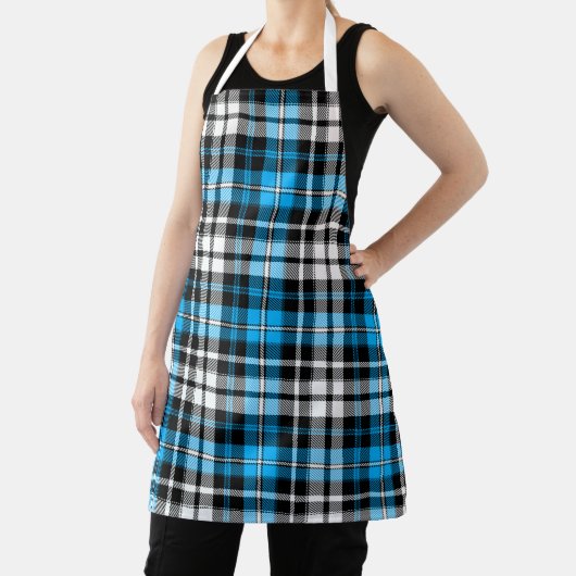 Blaue Schwarz-Weiß-Karo-Tartan-Musterdesign Schürze (InSitu)