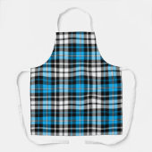Blaue Schwarz-Weiß-Karo-Tartan-Musterdesign Schürze (Vorderseite)