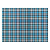 Blaue Schwarz-Weiß-Karo-Tartan-Musterdesign  Tischdecke (Vorderseite (Horizontal))