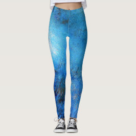 Blaue Schwarz-weiße abstrakte Tanz-Leggings Leggings