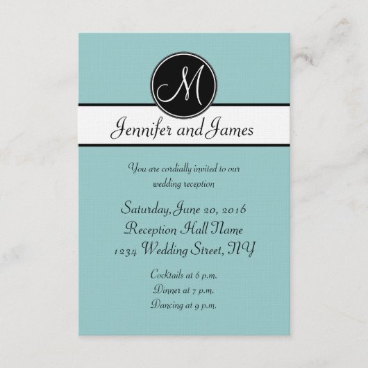 Blaue Schwarz-weiße Begleitkarte (Vorderseite)