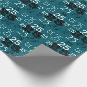 Blaue Schwarz-weiße Zahlen Personalisiert Geschenkpapier (Ecke)