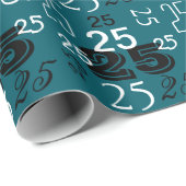 Blaue Schwarz-weiße Zahlen Personalisiert Geschenkpapier (Rolleneckpunkt)