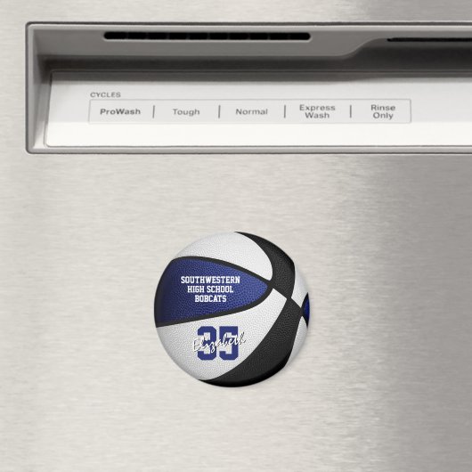 Blaue schwarze Basketballmannschaft Magnet (In Situ (Geschirrspüler))