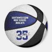Blaue schwarze Basketballmannschaft Magnet (Vorne)