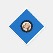 Blaue schwarze Blume ersetzt Bild Serviette (Ecke)