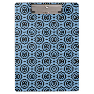 Blaue schwarze Blumen nahtloses Muster Klemmbrett