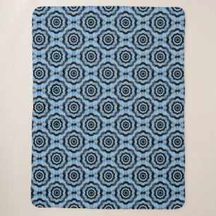 Blaue schwarze Blumen nahtloses Muster Sherpadecke