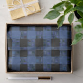 Blaue schwarze Buffalo-Karo-Gingham-Holzfäller Seidenpapier (Geschenk)