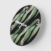 Blaue schwarze Eukalyptus-Wall-Uhr Runde Wanduhr (Winkel)