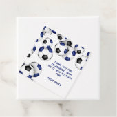 Blaue schwarze Fußballbälle Mädchen Geburtstagspar Geschenkanhänger (Beispiel)