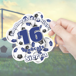 Blaue schwarze Fußballbälle Teamgeist Aufkleber