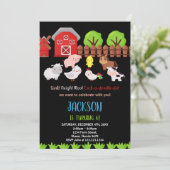 Blaue schwarze Landtiere Einladungen zum Geburtsta (Stehend Vorderseite)