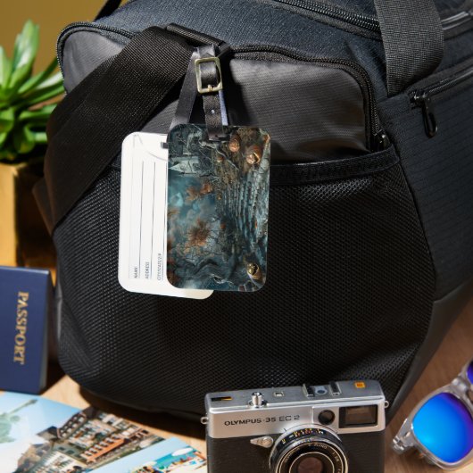 blaue schwarze Leiter Gepäckanhänger (Vorderseite & Rückseite)