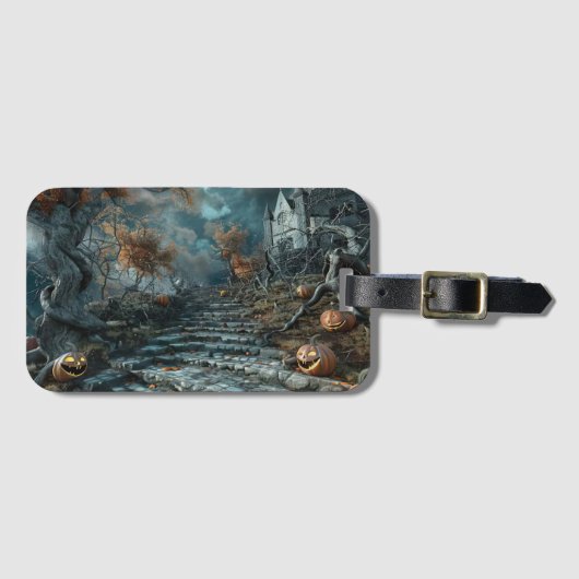 blaue schwarze Leiter Gepäckanhänger (Vorderseite (Horizontal))