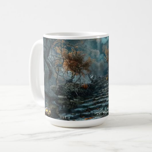 blaue schwarze Leiter Kaffeetasse (Vorderseite Links)