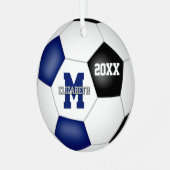 Blaue schwarze Mädchen Jungen Schulmannschaft Farb Ornament Aus Metall (Vorderseite links)