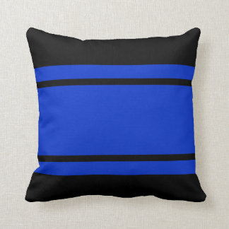 Blaue schwarze Rennstreifen, Kissenhülle mit Text Kissen
