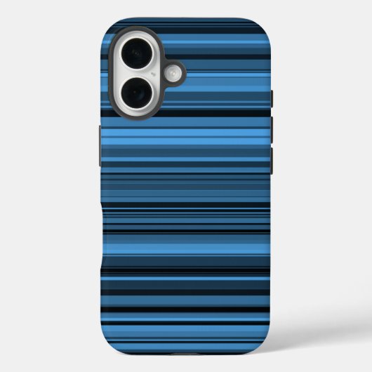 Blaue schwarze Streifen Case-Mate iPhone Hülle (Rückseite)