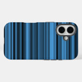 Blaue schwarze Streifen Case-Mate iPhone Hülle (Rückseite (Horizontal))