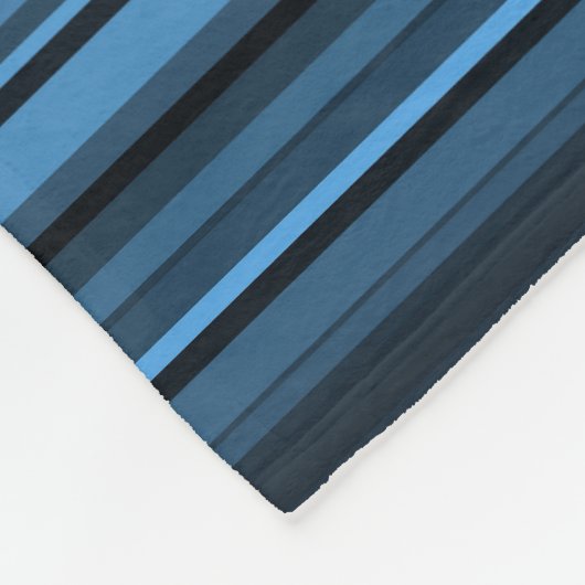 Blaue schwarze Streifen Fleecedecke (Ecke)