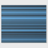 Blaue schwarze Streifen Geschenkpapier (Flach)