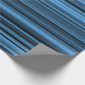 Blaue schwarze Streifen Geschenkpapier (Ecke)