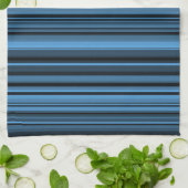 Blaue schwarze Streifen Geschirrtuch (Gefaltet)