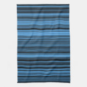 Blaue schwarze Streifen Geschirrtuch (Vertikal)