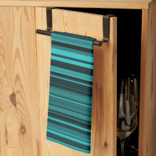 Blaue schwarze Streifen Geschirrtuch