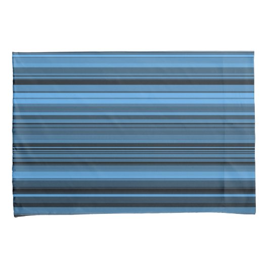 Blaue schwarze Streifen Kissenbezug (Vorderseite-Rechts)