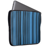 Blaue schwarze Streifen Laptopschutzhülle (Vorne Rechts)
