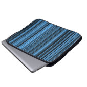 Blaue schwarze Streifen Laptopschutzhülle (Vorne Knopf)