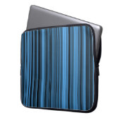 Blaue schwarze Streifen Laptopschutzhülle (Vorderseite Links)