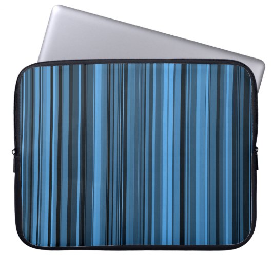 Blaue schwarze Streifen Laptopschutzhülle (Vorderseite)