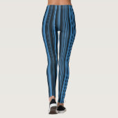Blaue schwarze Streifen Leggings (Rückseite)